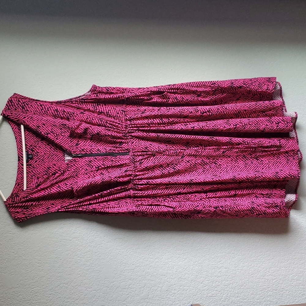 Torrid PINK HERRINGBONE CHALLIS ZIP-FRONT SHIRTDRESS size 3